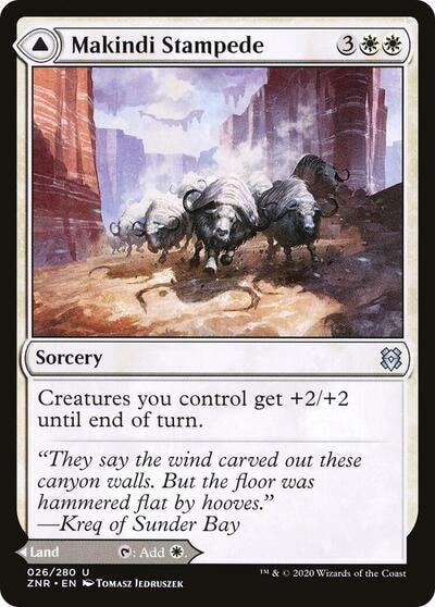 Makindi Stampede (ZNR) #26 Uncommon (Lightly Played) Zendikar Rising Magic: The Gathering: 2020