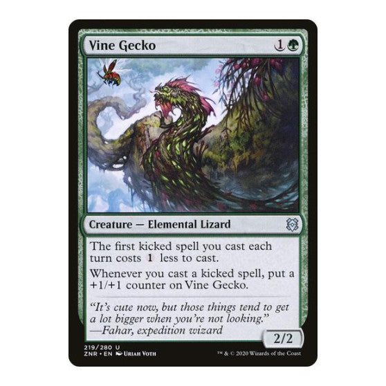 Vine Gecko (ZNR) #219 Uncommon (Lightly Played) Zendikar Rising Magic: The Gathering: 2020