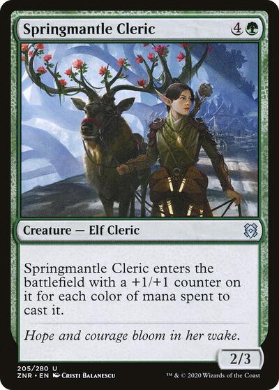 Springmantle Cleric (ZNR) #205 Uncommon (Lightly Played) Zendikar Rising Magic: The Gathering: 2020
