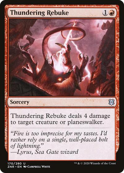 Thundering Rebuke (ZNR) #170 Uncommon (Foil Lightly Played) Zendikar Rising Magic: The Gathering: 2020