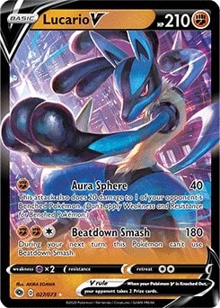 Lucario V (CHP) #27/73 Ultra Rare Champion's Path Pokemon: 2020