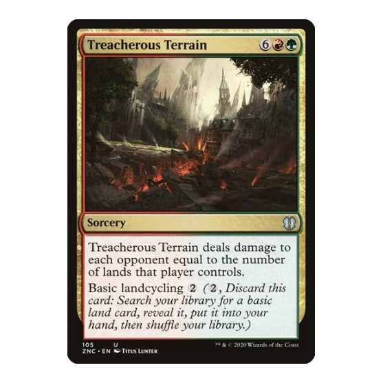 Treacherous Terrain (ZNC) #105 Uncommon (Lightly Played) Commander: Zendikar Rising Magic: The Gathering: 2020