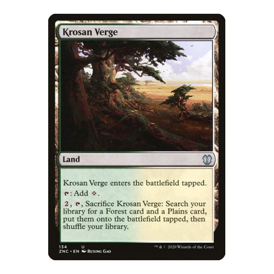 Krosan Verge (ZNC) #134 Uncommon (Lightly Played) Commander: Zendikar Rising Magic: The Gathering: 2020
