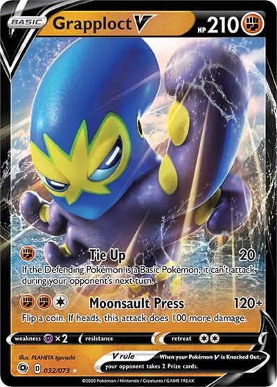 Grapploct V (CHP) #32/73 Ultra Rare (Holofoil Heavily Played) Champion's Path Pokemon: 2020