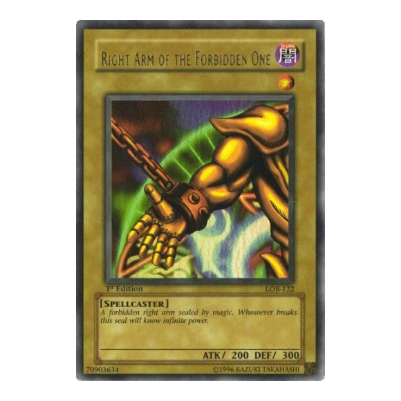 Right Arm of the Forbidden One (LOB) #LOB-122 Ultra Rare (Unlimited Moderately Played) The Legend of Blue Eyes White Dragon YuGiOh: 2002