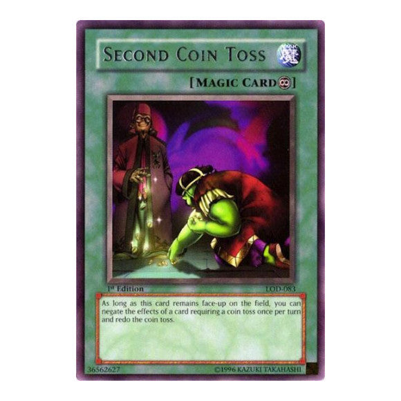 Second Coin Toss (LOD) #LOD-083 Rare (1st Edition Damaged) Legacy of Darkness YuGiOh: 2017