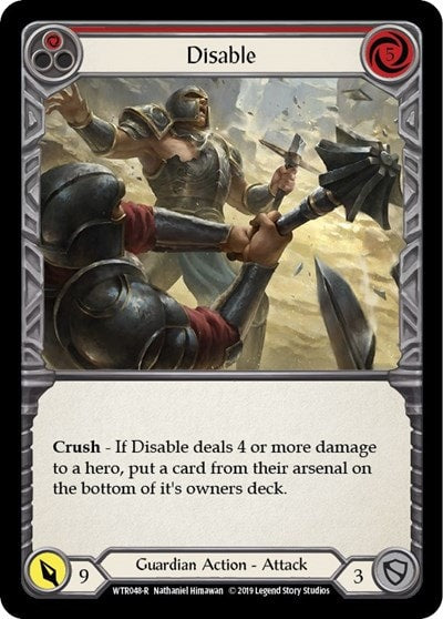 Disable Red (WTR) #WTR048 Rare Welcome to Rathe Flesh and Blood TCG: 2019