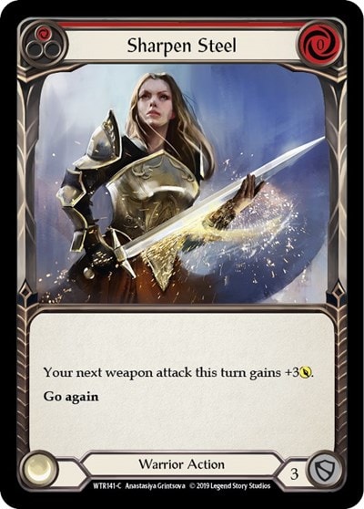 Sharpen Steel Red (WTR) #WTR141 Common (Unlimited Edition Normal Lightly Played) Welcome to Rathe Flesh and Blood TCG: 2019