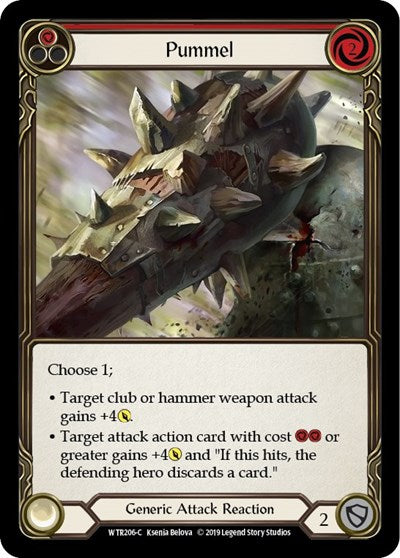 Pummel Red (WTR) #WTR206 Common (Unlimited Edition Rainbow Foil Near Mint) Welcome to Rathe Flesh and Blood TCG: 2019