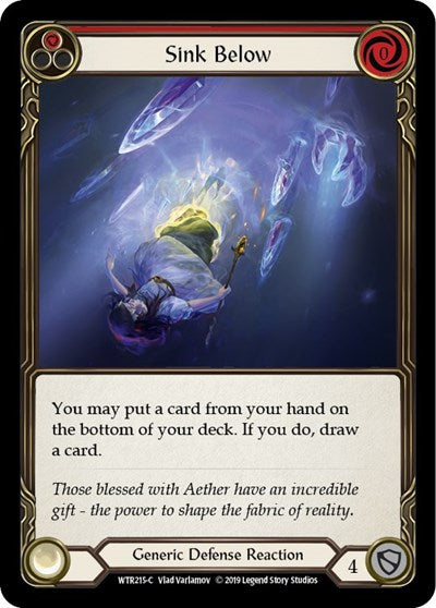 Sink Below Red (WTR) #WTR215 Common (Unlimited Edition Rainbow Foil Near Mint) Welcome to Rathe Flesh and Blood TCG: 2019