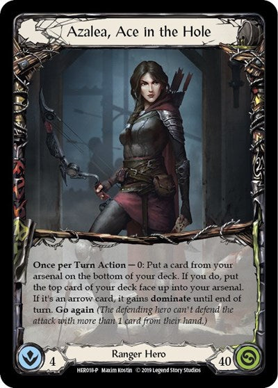 Azalea, Ace in the Hole (Rainbow) - HER018 (PR) #HER018 Promo (1st Edition Rainbow Foil Near Mint) Flesh and Blood: Promo Cards Flesh and Blood TCG: 2019