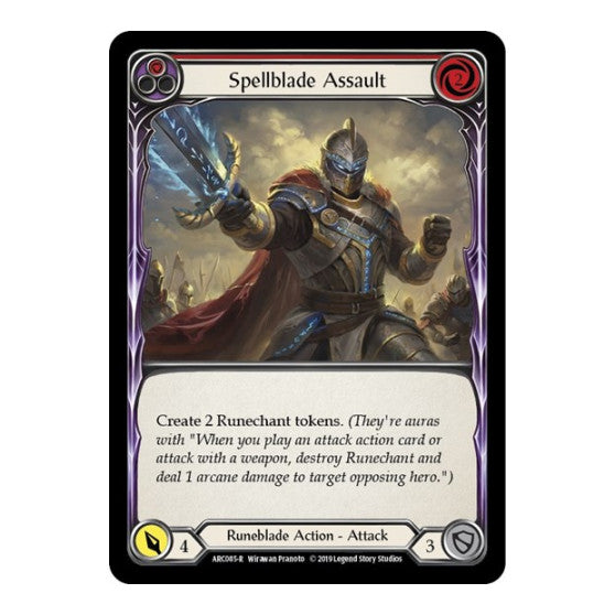Spellblade Assault (Red) (ARC) #ARC085 Rare (Unlimited Edition Normal Lightly Played) Arcane Rising Flesh and Blood TCG: 2020