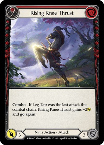 Rising Knee Thrust Red (KSU) #KSU014 Common (1st Edition Normal Lightly Played) Hero Deck: Katsu Flesh and Blood TCG: 2019