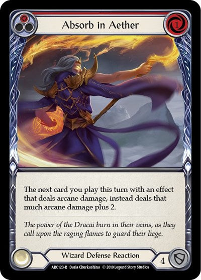 2020 Flesh & Blood TCG: Arcane Rising (ARC) - Absorb in Aether Red (#ARC123, Rare) (1st Edition Normal, Near Mint)