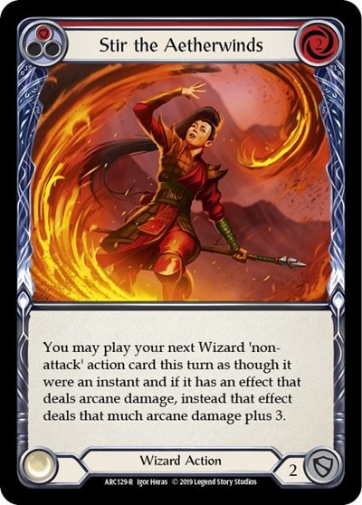 Stir the Aetherwinds Red (ARC) #ARC129 Rare Arcane Rising Flesh and Blood TCG: 2020