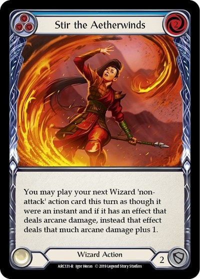 Stir the Aetherwinds Blue (ARC) #ARC131 Rare (Unlimited Edition Normal Lightly Played) Arcane Rising Flesh and Blood TCG: 2020