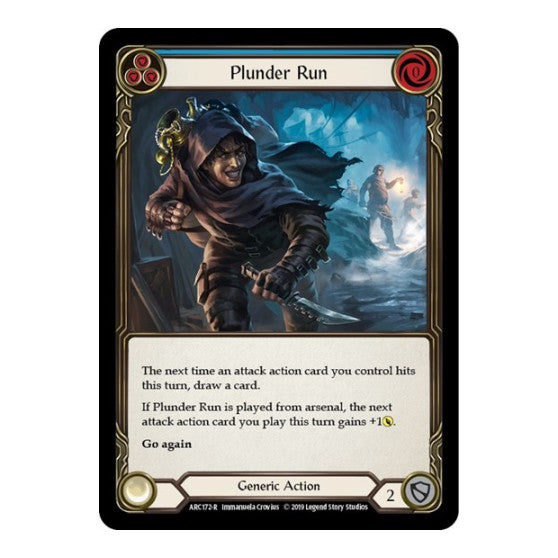 Plunder Run (Blue) (ARC) #ARC172 Rare (Unlimited Edition Normal Lightly Played) Arcane Rising Flesh and Blood TCG: 2020