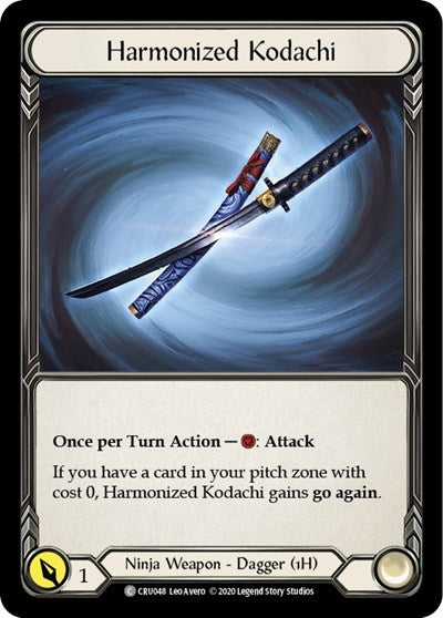 Harmonized Kodachi (CRU) #CRU048 Common (Unlimited Edition Rainbow Foil Near Mint) Crucible of War Flesh and Blood TCG: 2020