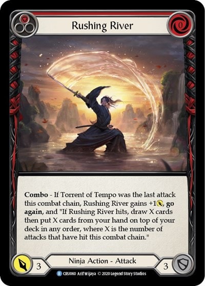 Rushing River Red (CRU) #CRU060 Rare (Unlimited Edition Normal Lightly Played) Crucible of War Flesh and Blood TCG: 2020