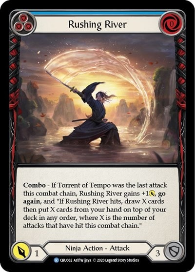 Rushing River Blue (CRU) #CRU062 Rare (Unlimited Edition Normal Lightly Played) Crucible of War Flesh and Blood TCG: 2020