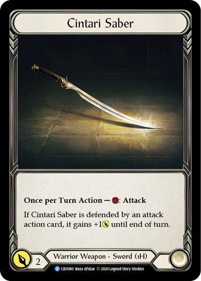 Cintari Saber Reverse (CRU) #CRU080 Rare Crucible of War Flesh and Blood TCG: 2020