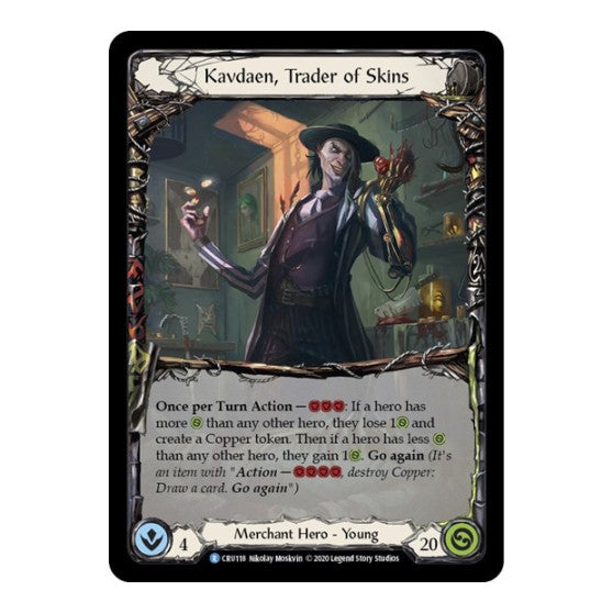 Kavdaen, Trader of Skins (CRU) #CRU118 Rare (Unlimited Edition Normal Lightly Played) Crucible of War Flesh and Blood TCG: 2020