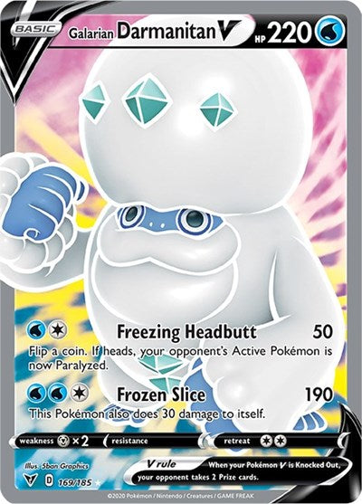 Galarian Darmanitan V Full Art (SWSH04) #169/185 Ultra Rare (Holofoil Near Mint) SWSH04: Vivid Voltage Pokemon: 2020