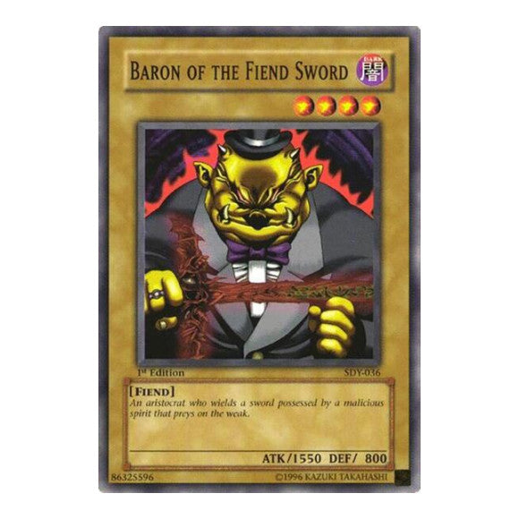 Baron of the Fiend Sword (SDY) #SDY-036 Common (Unlimited Heavily Played) Starter Deck: Yugi YuGiOh: 2002