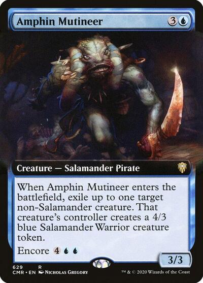 Amphin Mutineer Extended Art (CMR) #629 Rare (Lightly Played) Commander Legends Magic: The Gathering: 2020
