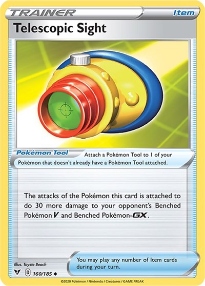 Telescopic Sight (SWSH04) #160/185 Uncommon (Reverse Holofoil Near Mint) SWSH04: Vivid Voltage Pokemon: 2020