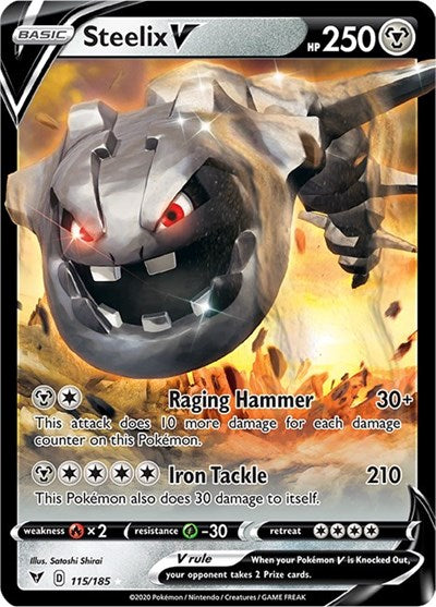 Steelix V (SWSH04) #115/185 Ultra Rare (Holofoil Near Mint) SWSH04: Vivid Voltage Pokemon: 2020