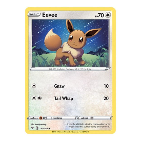 Eevee (SWSH04) #130/185 Common (Near Mint) SWSH04: Vivid Voltage Pokemon: 2020