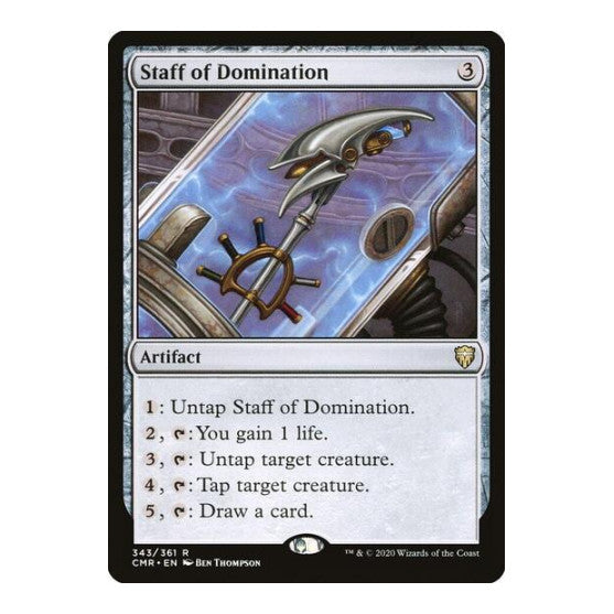 Staff of Domination (CMR) #343 Rare (Lightly Played) Commander Legends Magic: The Gathering: 2020