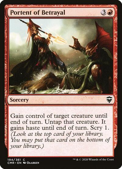 Portent of Betrayal (CMR) #194 Common (Lightly Played) Commander Legends Magic: The Gathering: 2020