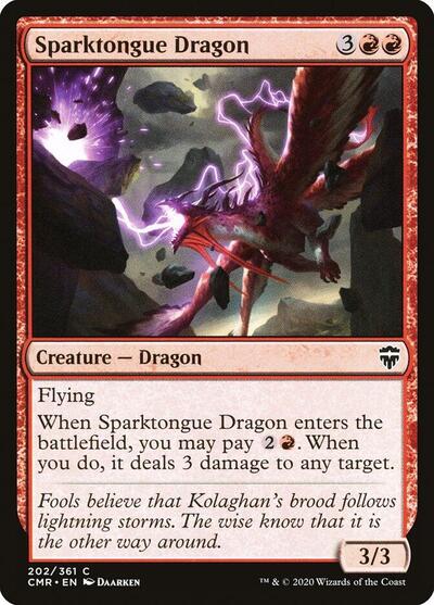 Sparktongue Dragon (CMR) #202 Common (Lightly Played) Commander Legends Magic: The Gathering: 2020