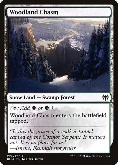 Woodland Chasm (KHM) #274 Land (Near Mint) Kaldheim Magic: The Gathering: 2021