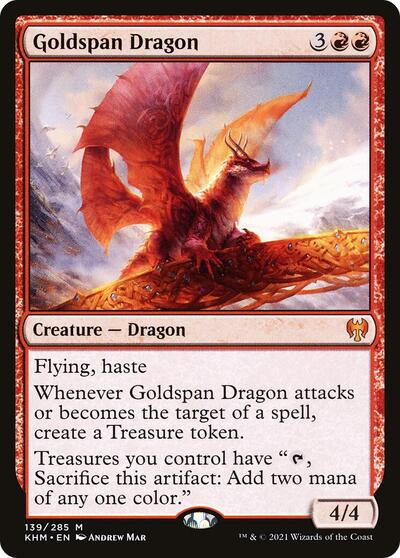 Goldspan Dragon (KHM) #139 Mythic Rare (Near Mint) Kaldheim Magic: The Gathering: 2021