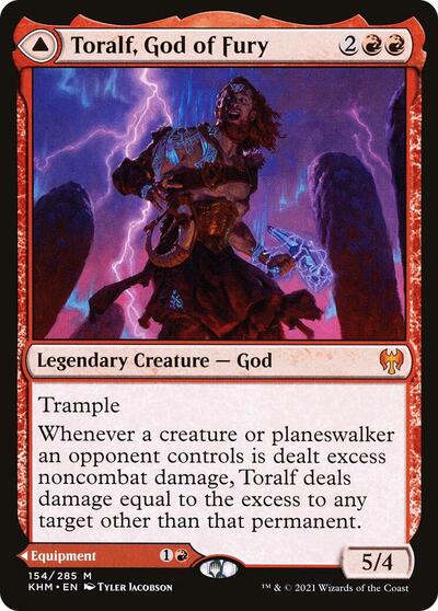 Toralf God of Fury (KHM) #154 Mythic Rare (Near Mint) Kaldheim Magic: The Gathering: 2021
