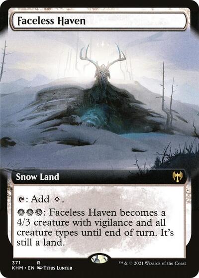 Faceless Haven Extended Art (KHM) #371 Rare (Lightly Played) Kaldheim Magic: The Gathering: 2021
