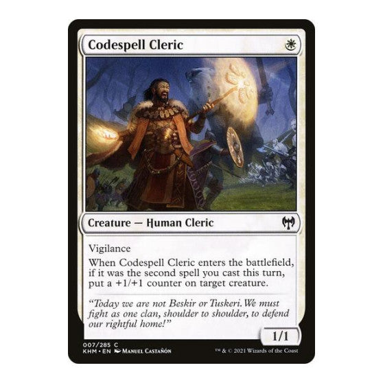 Codespell Cleric (KHM) #7 Common Kaldheim Magic: The Gathering: 2021