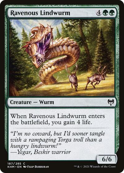 Ravenous Lindwurm (KHM) #187 Common (Lightly Played) Kaldheim Magic: The Gathering: 2021