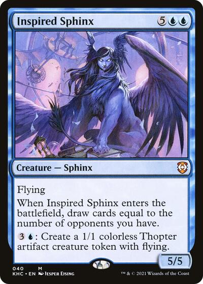 Inspired Sphinx (KHC) #40 Mythic Rare (Lightly Played) Commander: Kaldheim Magic: The Gathering: 2021