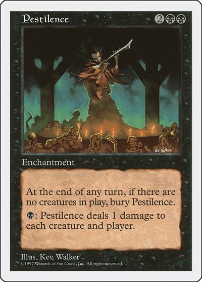Pestilence (5ED) #186 Common (Heavily Played) Fifth Edition Magic: The Gathering: 1997