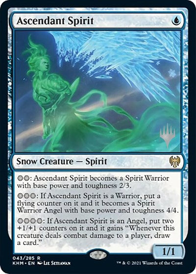 Ascendant Spirit (PPKHM) #43p Rare (Lightly Played) Promo Pack: Kaldheim Magic: The Gathering: 2021