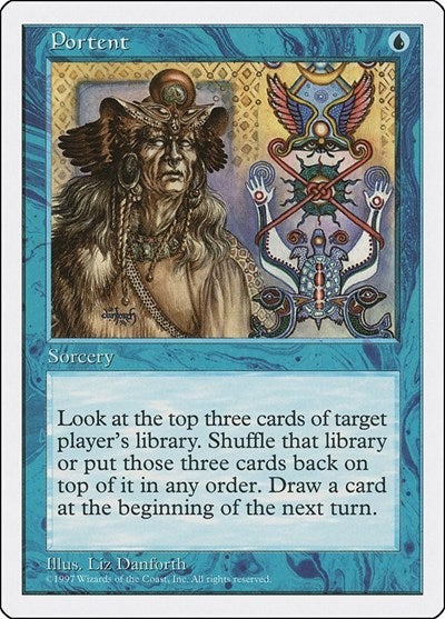 Portent (5ED) #110 Common (Moderately Played) Fifth Edition Magic: The Gathering: 1997