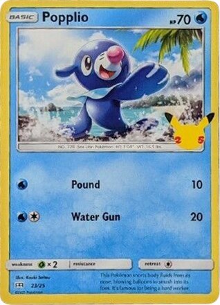 2021 Pokemon: McDonald's 25th Anniversary Promos (M21) - Popplio 23 25 (#023/025, Promo) (Near Mint)