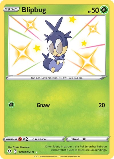 Blipbug (SHFSV) #SV007/SV122 Shiny Holo Rare (Holofoil Near Mint) Shining Fates: Shiny Vault Pokemon: 2021