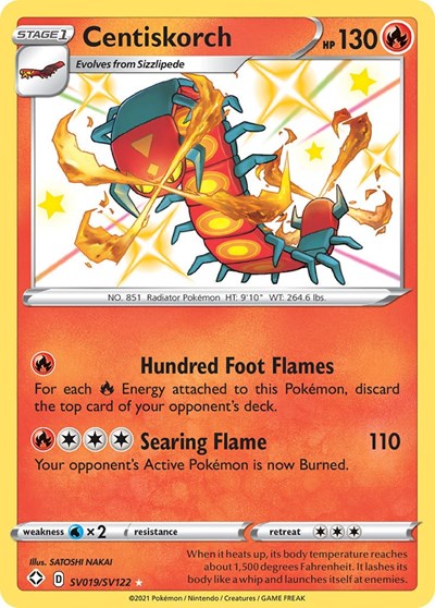 Centiskorch (SHFSV) #SV019/SV122 Shiny Holo Rare (Holofoil Near Mint) Shining Fates: Shiny Vault Pokemon: 2021