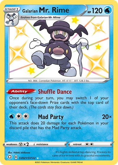 Galarian Mr. Rime (SHFSV) #SV021/SV122 Shiny Holo Rare (Holofoil Near Mint) Shining Fates: Shiny Vault Pokemon: 2021