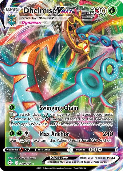 2021 Pokemon: Shining Fates (SHF) - Dhelmise VMAX (#010/072, Ultra Rare) (Holofoil, Near Mint)